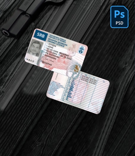 Serbia driving license PSD